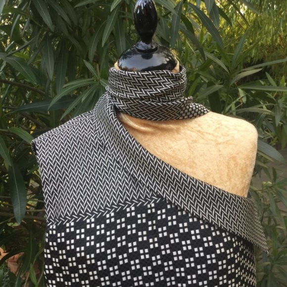 New Haider Ackermann Fall 2013 jacquard weave scarf collar one shoulder blouse - Picture 5 of 14